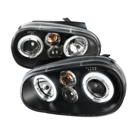 Fari Anteriori Doppio Anello Flat Interno Nero Volkswagen Golf MK4