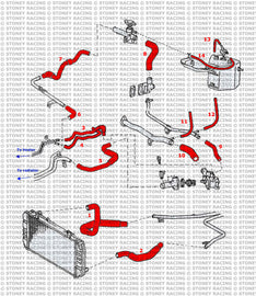 Toyota MR2 MK1 AW11 Kit tubi silicone coolant