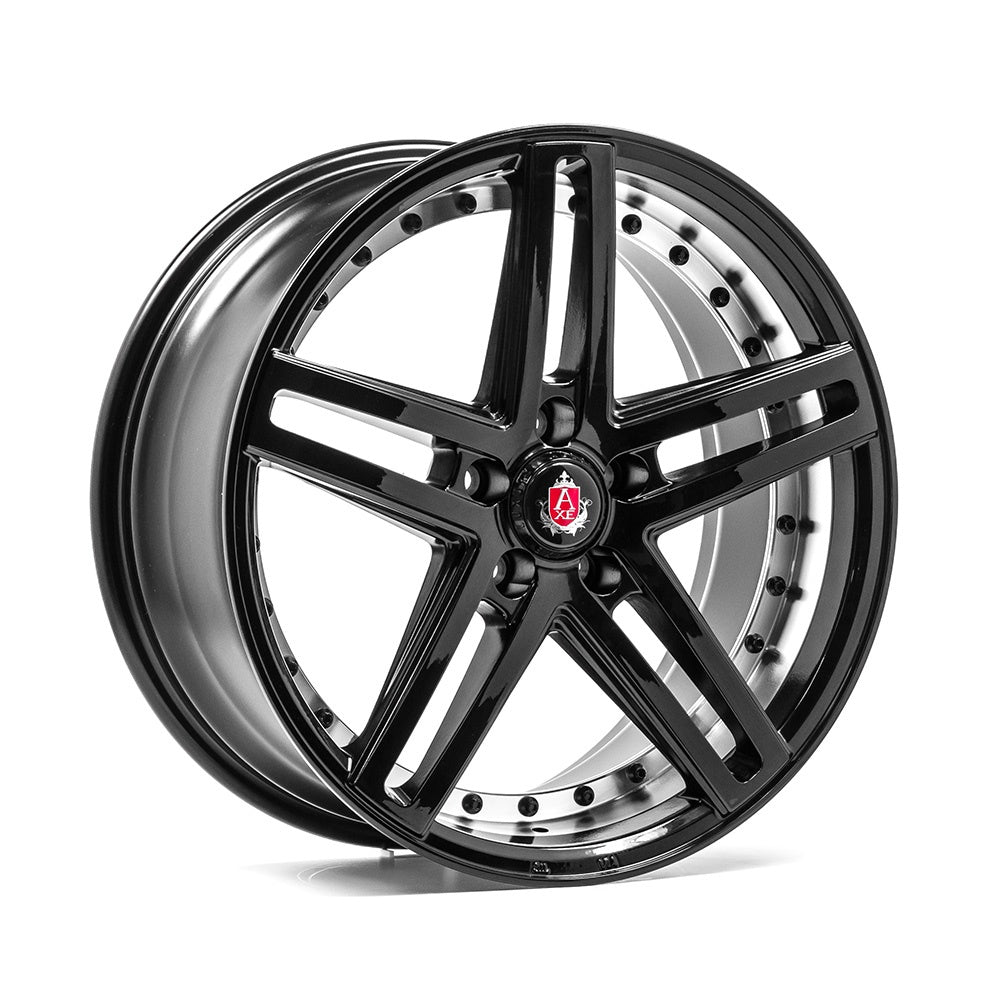 Cerchio in Lega AXE EX20 19x8.5 ET40 5x115 GLOSS BLACK FACE & POLISHED BARREL