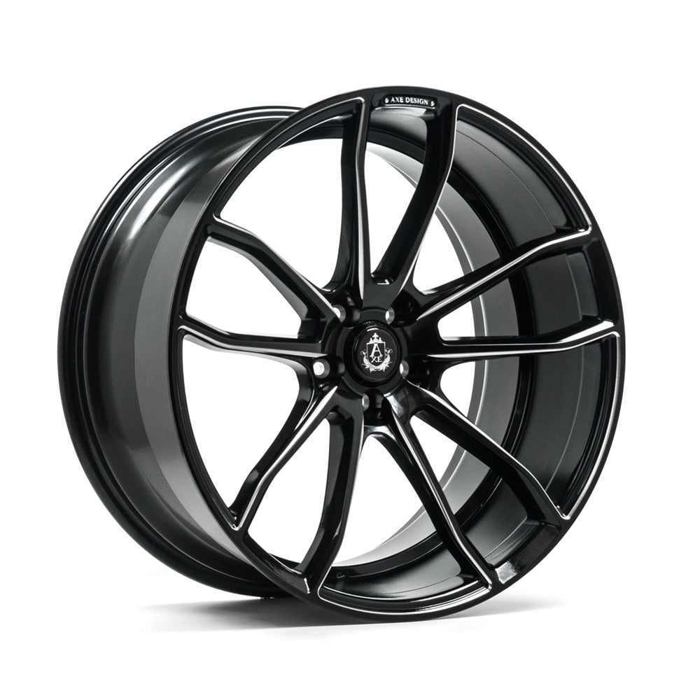 Cerchio in Lega AXE EX33 22x10.5 ET38 5x114.3 GLOSS BLACK & CHAMFERED