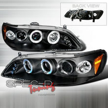 Load image into Gallery viewer, Honda Accord 98-02 2 Porte Fari Anteriori Unico blocco Neri V2 +LED