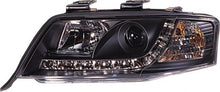 Carica l&#39;immagine nel visualizzatore di Gallery, Audi A4 B5 99-01 Fari Anteriori R8 Style a LED Neri V2