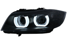 Carica l&#39;immagine nel visualizzatore di Gallery, Fari Anteriori 3D Angel Eyes LED DRL Xenon BMW Serie 3 E90 E91 LCI (2008-2011) Nero