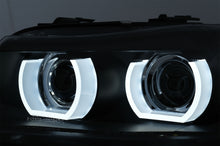 Carica l&#39;immagine nel visualizzatore di Gallery, Fari Anteriori 3D Angel Eyes LED DRL Xenon BMW Serie 3 E90 E91 LCI (2008-2011) Nero