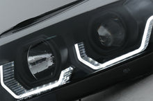 Carica l&#39;immagine nel visualizzatore di Gallery, 3D LED Fari Anteriori Angel Eyes BMW Serie 3 E90 Limousine E91 Touring (03.2005-08.2008) LHD nero