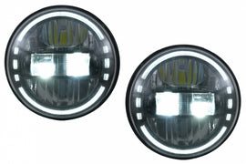 Fari Anteriori Angel Eye Halo DRL Jeep Wrangler JK TJ LJ JL Land Rover Defender Mercedes W463