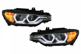 Fari Anteriori Angel Eyes LED DRL BMW Serie 3 F30 F31 Sedan Touring (10.2011-05.2015) Nero