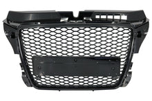 Carica l&#39;immagine nel visualizzatore di Gallery, Griglia Anteriore Audi A3 8P Facelift (2007-2012) RS Design Honeycomb Nero Lucido Grille con PDC Fori sensori di parcheggio Covers