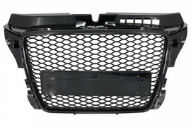 Griglia Anteriore Audi A3 8P Facelift (2007-2012) RS Design Honeycomb Nero Lucido Grille con PDC Fori sensori di parcheggio Covers