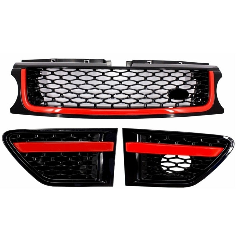 Griglie Centrali e prese d'aria Land Range Rover Sport L320 Facelift (2010-2013) Autobiography Look Nero Red Edition