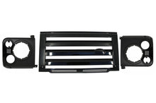 Load image into Gallery viewer, Griglie Centrali e Cover Fari Anteriori Land Rover Defender L316 (1990-2016) Nero Lucido