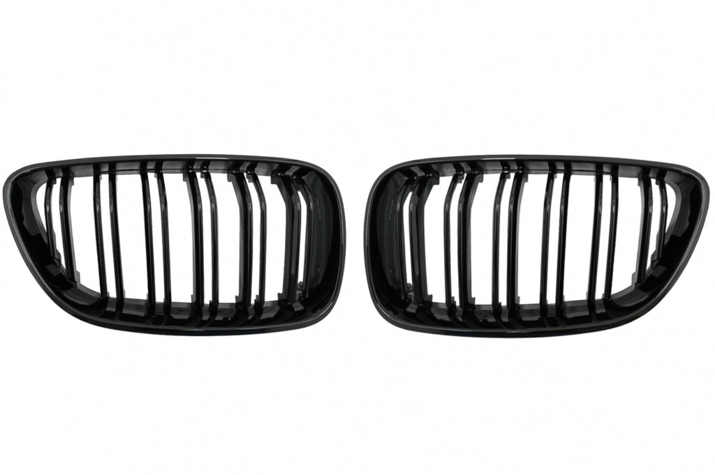 Griglie Reni Centrali BMW Serie 2 F22 F23 F87 (2014+) Double Stripe M Design Nero Lucido
