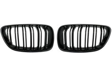 Carica l&#39;immagine nel visualizzatore di Gallery, Griglie Reni Centrali BMW Serie 2 F22 F23 F87 (2014+) Double Stripe M Design Nero Lucido