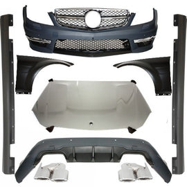 Conversione Completa posteriore Bodykit Mercedes W204 Classe C Facelift (2011-2014) C63 Design