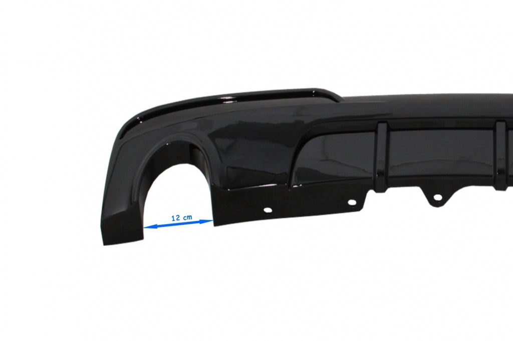 Diffusore di scarico singolo a doppia uscita BMW Serie 5 F10 F11 Non-LCI LCI (2011-2017) M-Technik Design Nero Lucido