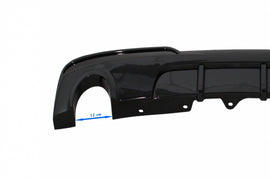 Diffusore di scarico singolo a doppia uscita BMW Serie 5 F10 F11 Non-LCI LCI (2011-2017) M-Technik Design Nero Lucido