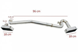 Sistema di scarico BMW Serie 5 F10 (2011-2017) con Square Finalini di Scarico M550i M Look