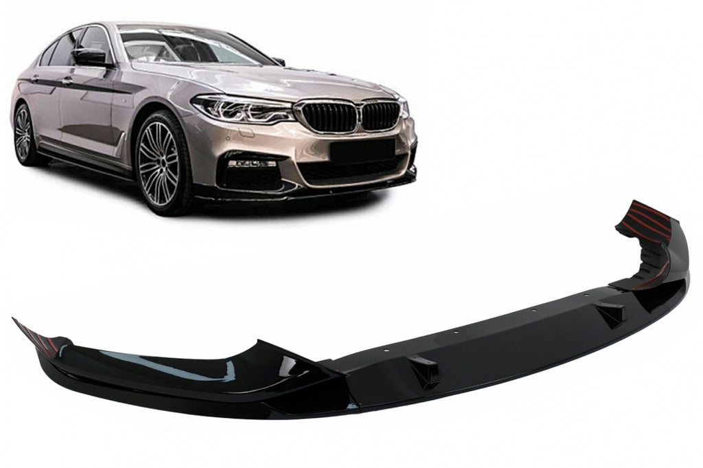 Lip Paraurti Anteriore BMW Serie 5 G30 Limousine G31 Touring (2017-2019) M Sport Design Nero Lucido