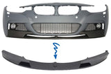 Lip Paraurti Anteriore Splitter BMW Serie 3 F30 F31 (2011+) M-Performance Pellicola Carbonio Coating