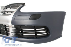 Paraurti Anteriore VW Golf MK5 (2003-2007) Jetta (2005-2010) R32 Look Brushed Aluminium Look Grille