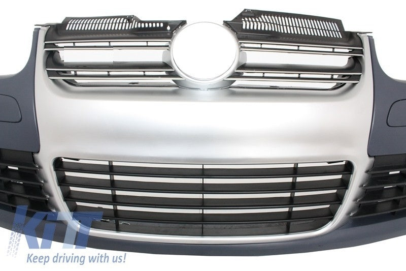 Paraurti Anteriore VW Golf MK5 (2003-2007) Jetta (2005-2010) R32 Look Brushed Aluminium Look Grille