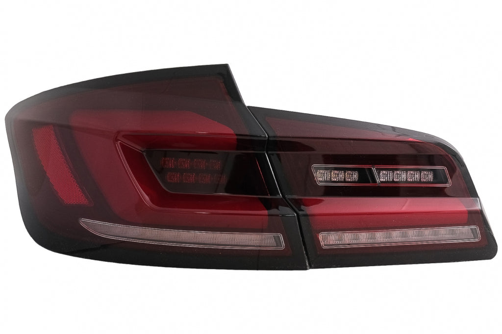 Fanali Posteriori Full LED Bar BMW Serie 5 F10 (2011-2017) Rosso Fumè Dynamic Sequential Turning Signal