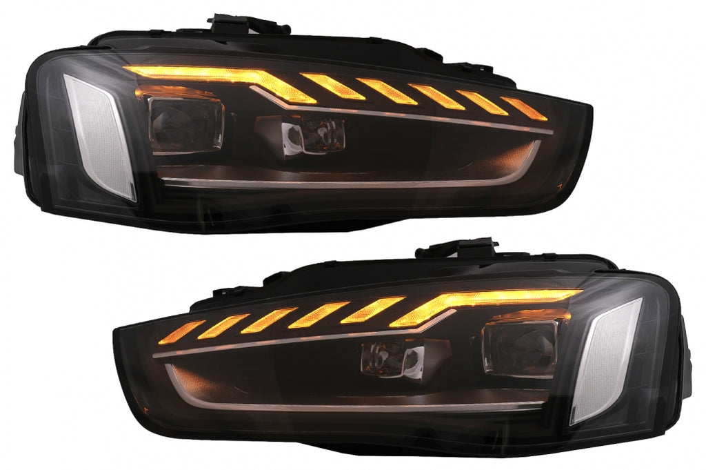 Fari Anteriori Full LED Audi A4 B8.5 Facelift (2012-2015) Luce di svolta sequenziale dinamica Nero A4 B9.5 Design