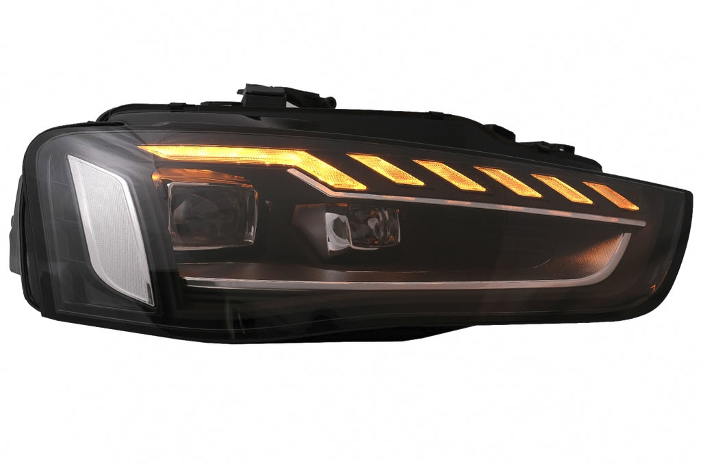 Fari Anteriori Full LED Audi A4 B8.5 Facelift (2012-2015) Luce di svolta sequenziale dinamica Nero A4 B9.5 Design