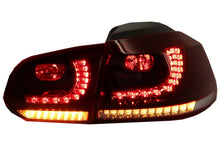 Carica l&#39;immagine nel visualizzatore di Gallery, Fanali posteriori a LED VW Golf 6 VI (2008-2013) R20 Design Dynamic Sequential Turning Light Cherry Red (LHD and RHD)