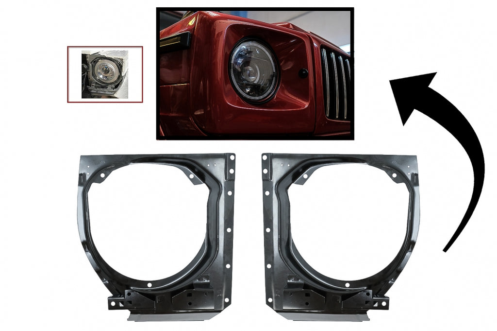 Fari Anteriori Support Mounting Brackets Mercedes W463 G-Class (1990-2006) Upgrade to (2007-2018)