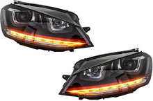 Load image into Gallery viewer, Fari Anteriori 3D LED DRL VW Golf MK7 VII (2012-2017) RED R20 GTI Look LED Luci di svolta seguenziali