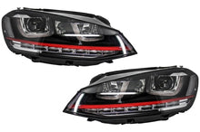 Load image into Gallery viewer, Fari Anteriori 3D LED DRL VW Golf MK7 VII (2012-2017) RED R20 GTI Look LED Luci di svolta seguenziali