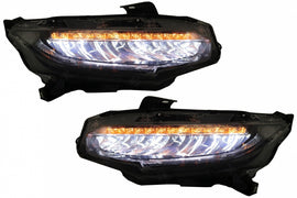 Fari Anteriori Full LED Honda Civic Mk10 FC/FK (2016+) Sedan e Hatchback con Luci di svolta dinamiche sequenziali