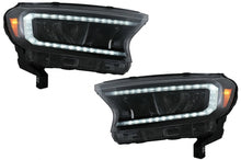 Load image into Gallery viewer, Fari Anteriori LED Light Bar Ford Ranger (2015-2020) LHD Full nero Housing with Sequential Dynamic Turning Lights