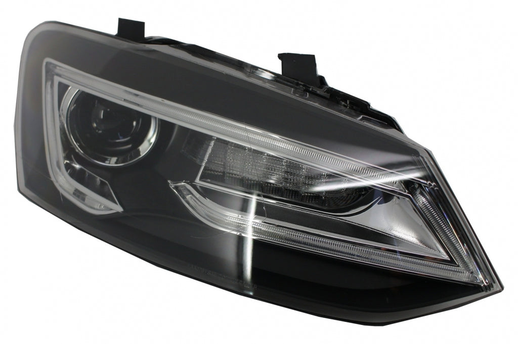 Fari Anteriori LED XENON HID VW Polo 6R 6C 61 (2011-2017) Light Bar Devil Eye Look