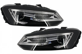 Fari Anteriori LED XENON HID VW Polo 6R 6C 61 (2011-2017) Light Bar Devil Eye Look