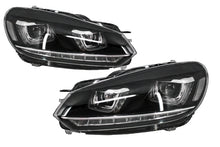 Carica l&#39;immagine nel visualizzatore di Gallery, Fari Anteriori VW Golf MK6 VI (2008-2013) Golf 7 3D LED DRL U-Design LED Flowing Turning Light Chrome