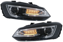 Load image into Gallery viewer, Fari Anteriori VW Polo MK5 6R 6C 61 (2011-2017) LED Light Bar Devil Eye Look Guida a Destra