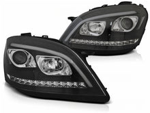 Carica l&#39;immagine nel visualizzatore di Gallery, Fari Anteriori Tube Light Mercedes M-Class W164 (2005-2008) Nero con Freccia Sequenziales