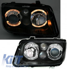 Load image into Gallery viewer, LED Fari Anteriori Angel Eyes VW Bora (09.1998-07.2005) 2 Halo Rims nero