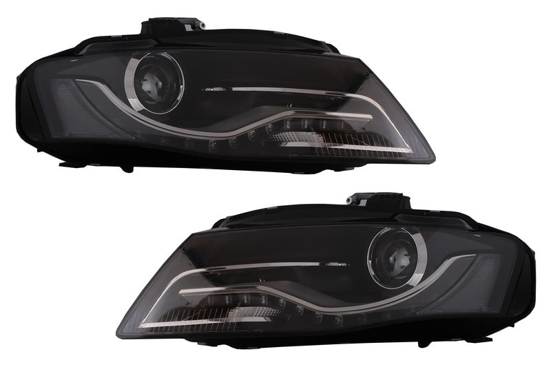 Fari Anteriori LED DRL Audi A4 B8 8K (04.2008-2011) con Daytime Running Lights Nero