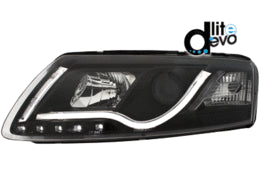 Fari Anteriori LED DRL Audi A6 C6 4F (2004-2008) Daytime Running Light Nero per Xenon