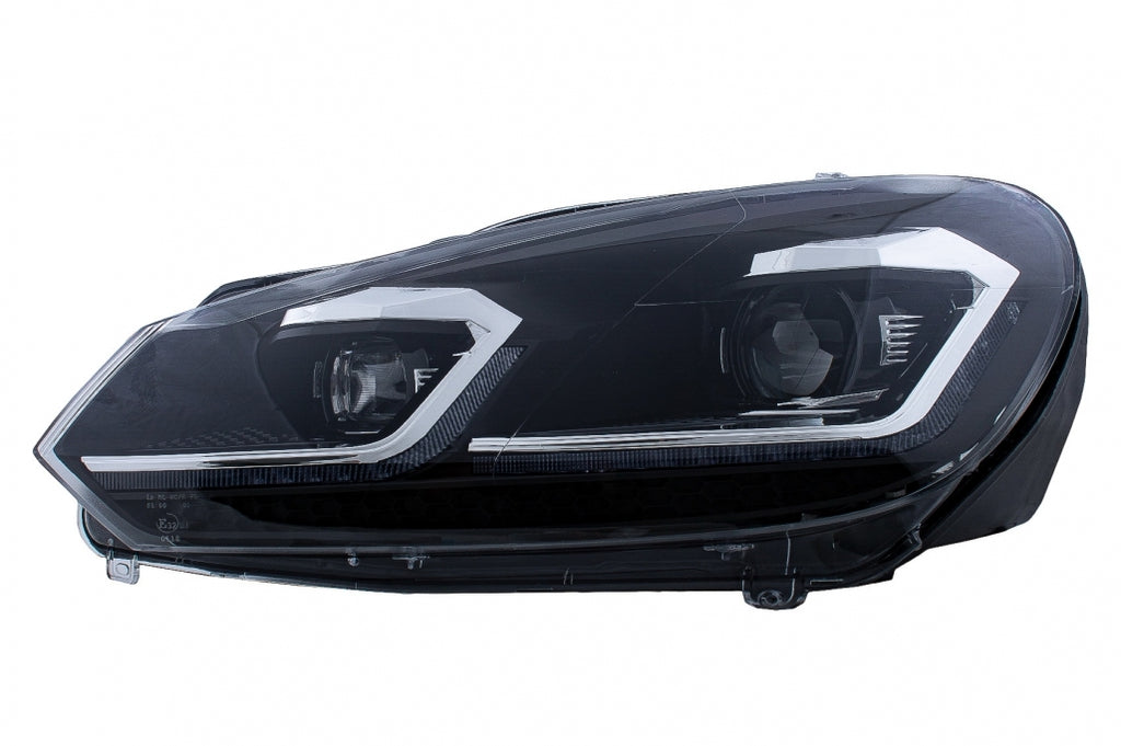 LED Fari Anteriori VW Golf 6 VI (2008-2013) With Facelift G7.5 Look Argento Flowing Dynamic Sequential Turning Lights