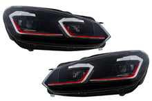 Load image into Gallery viewer, Fari Anteriori LED VW Golf MK6 VI (2008-2013) con Facelift MK7.5 GTI Look Red Flowing Luce di svolta sequenziale dinamica Guida a Sinistra