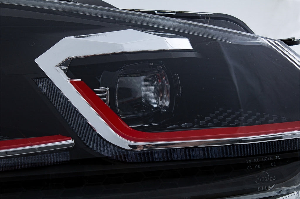 Fari Anteriori LED VW Golf MK6 VI (2008-2013) con Facelift MK7.5 GTI Look Red Flowing Luce di svolta sequenziale dinamica Guida a Sinistra