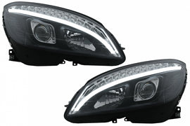 LED Fari Anteriori Tube Light Mercedes Classe C W204 S204 (2007-2010) nero with Sequential Dynamic Turning Lights