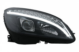LED Fari Anteriori Tube Light Mercedes Classe C W204 S204 (2007-2010) nero with Sequential Dynamic Turning Lights