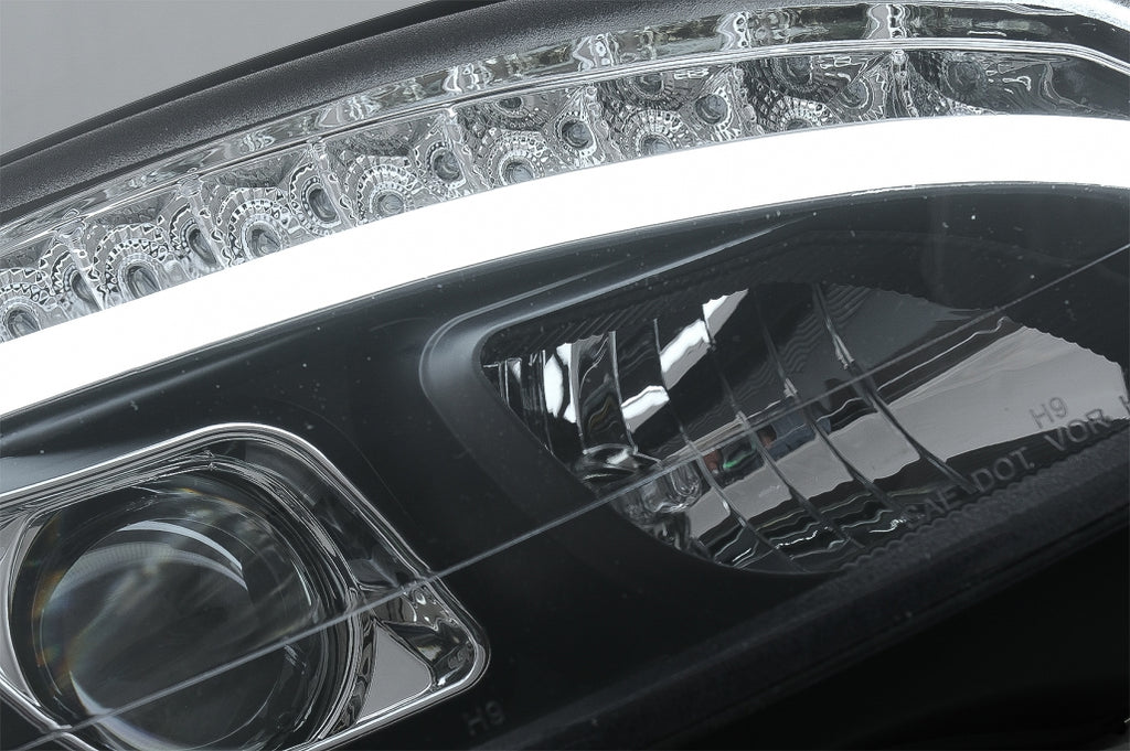 LED Fari Anteriori Tube Light Mercedes Classe C W204 S204 (2007-2010) nero with Sequential Dynamic Turning Lights
