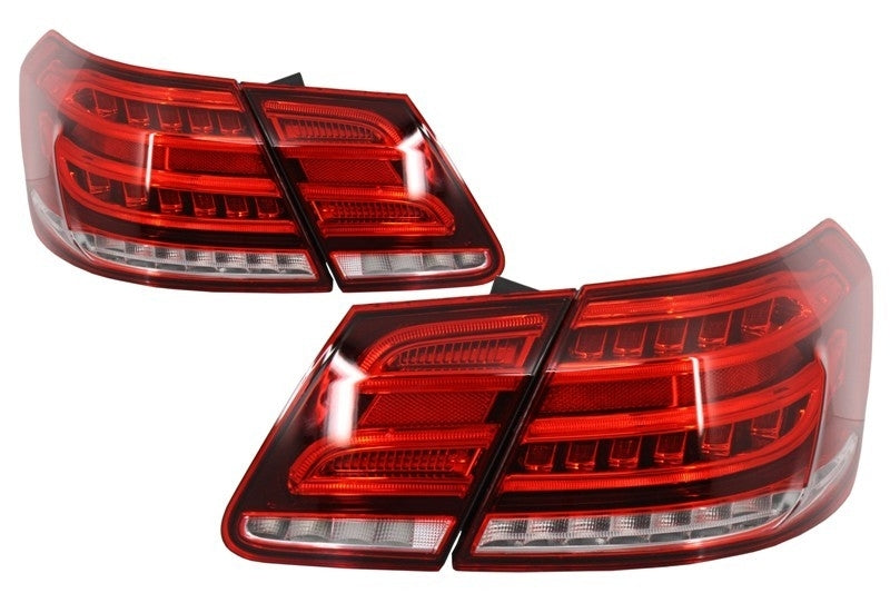 Fanali Posteriori LED Light Bar Mercedes Classe E W212 (2009-2013) Conversion Facelift Design Red Clear