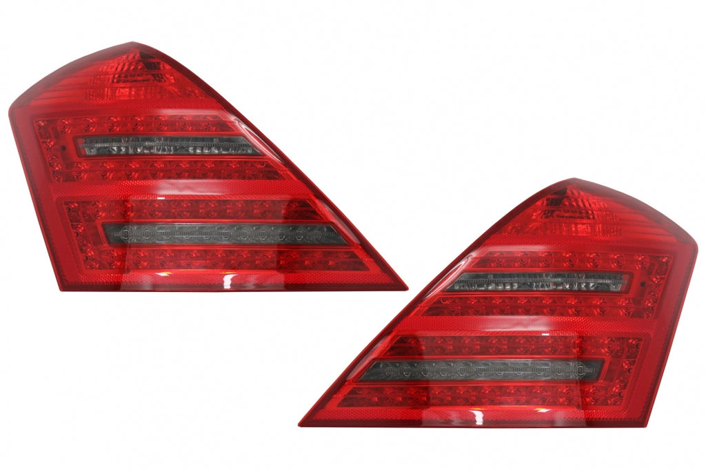 Fanali Posteriori LED Mercedes Classe S W221 (2005-2009) Rosso Fumè con Dynamic Sequential Turning Signal